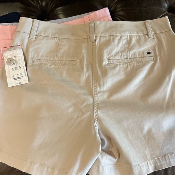 Crown & Ivy three pair of women’s shorts Caroline cut size 8 tan are NWT - Picture 4 of 10